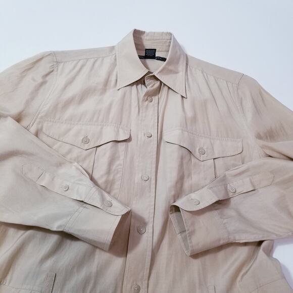 Ralph Lauren Black Label 100% Silk Shirt Dress Button Front Collared - Picture 10 of 15